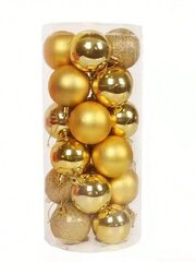 Рождественское украшение, золотые шары для елки, Electronics LV-161, 4 cм цена и информация | Ёлочные игрушки | kaup24.ee