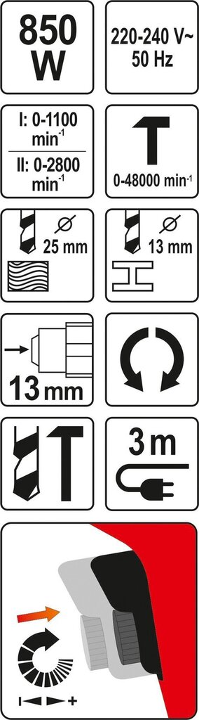 Lööktrell Yato YT-82037 850W hind ja info | Akutrellid, kruvikeerajad | kaup24.ee