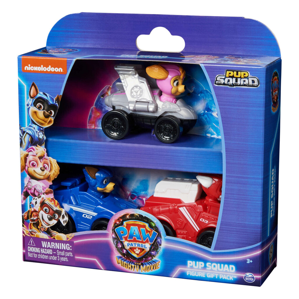 Komplekt 3 minisõidukit Paw Patrol The Movie 2 hind ja info | Poiste mänguasjad | kaup24.ee