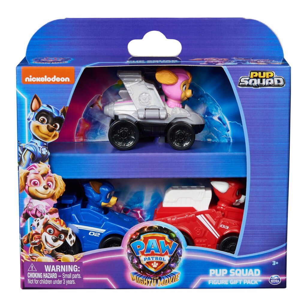 Komplekt 3 minisõidukit Paw Patrol The Movie 2 hind ja info | Poiste mänguasjad | kaup24.ee