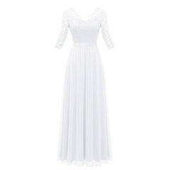Платье-макси Daisyaner, белое цена и информация | Платья | kaup24.ee