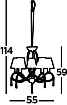 Searchlight rippvalgusti Simplicity 1035-5CC hind ja info | Rippvalgustid | kaup24.ee