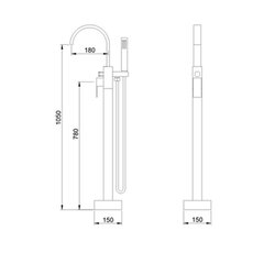 Vabalt seisev vannisegisti Silla 1083G цена и информация | Смесители | kaup24.ee