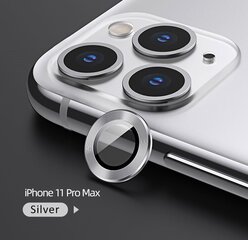 USAMS Camera Lens Glass iPhone 11 Pro metal ring srebrny|silver BH571JTT03 (US-BH571) цена и информация | Защитные пленки для телефонов | kaup24.ee