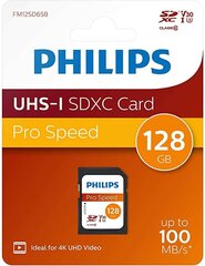 Philips SDXC 128GB Class 10 UHS-I U3 V30 A1 цена и информация | Карты памяти для телефонов | kaup24.ee