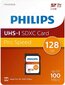 Philips SDXC 128GB Class 10 UHS-I U3 V30 A1 hind ja info | Mobiiltelefonide mälukaardid | kaup24.ee