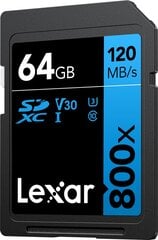 Lexar Professional 800X SDXC UHS-I цена и информация | Lexar Мобильные телефоны, Фото и Видео | kaup24.ee