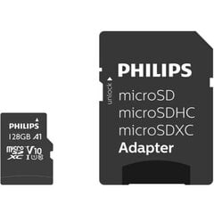 PHILIPS MicroSDHC 128GB class 10|UHS 1 + Adapter цена и информация | Карты памяти | kaup24.ee