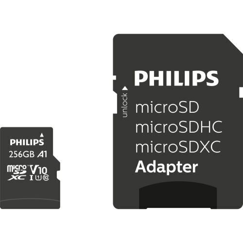 Philips MicroSDHC 256GB class 10|UHS 1 + Adapter цена и информация | Mobiiltelefonide mälukaardid | kaup24.ee