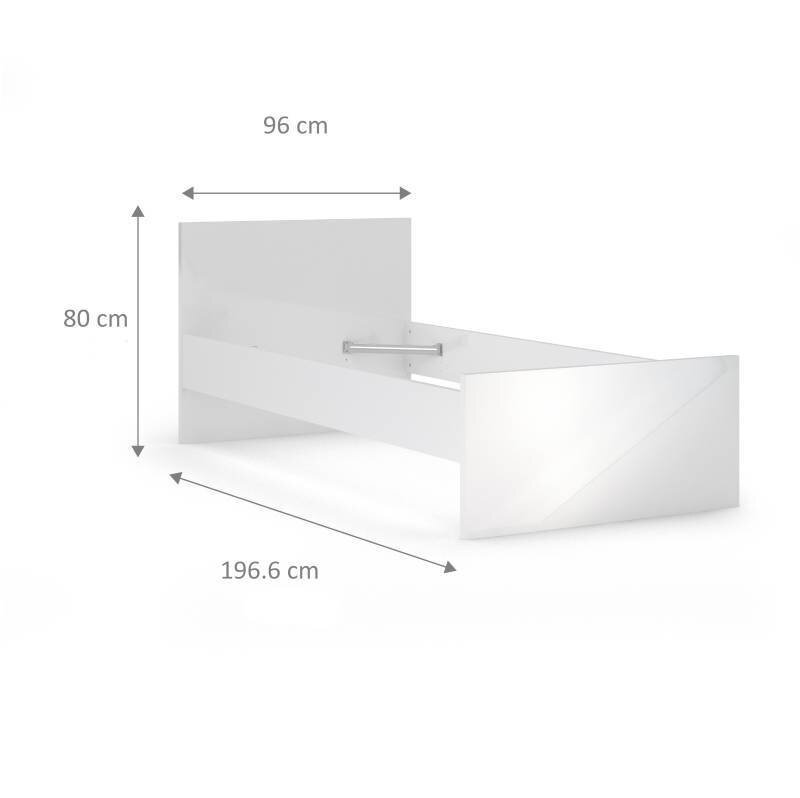Ühekohaline voodi Aatrium, 196x96x80 cm, valge hind ja info | Voodid | kaup24.ee