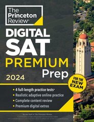 Princeton Review SAT Premium Prep, 2024: 4 Practice Tests plus Digital Flashcards plus Review & Tools for the New Digital SAT hind ja info | Noortekirjandus | kaup24.ee