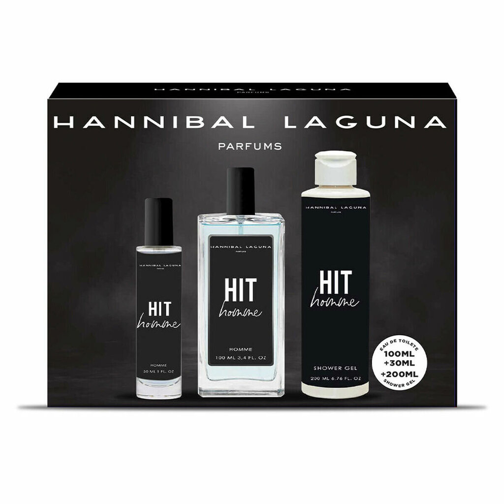 Kosmeetikakomplekt Hannibal Laguna Hit Homme EDT meestele: Tualettvesi 100 ml + tualettvesi 30 ml + dušigeel 200 ml hind ja info | Meeste parfüümid | kaup24.ee