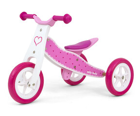 Балансовый велосипед Cool Hearts Milly Mally, 2 в 1 цена и информация | Детский трехколесный велосипед - коляска с удобной ручкой управления для родителей Riff F95941 2в1, фиолетовый | kaup24.ee