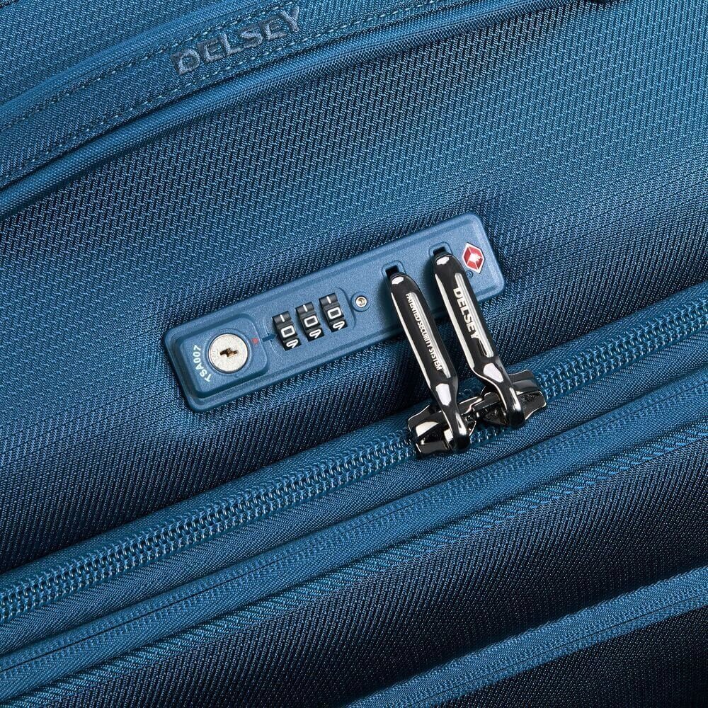 Keskmine topeltratastega kohver Delsey, 68cm, sinine цена и информация | Kohvrid, reisikotid | kaup24.ee