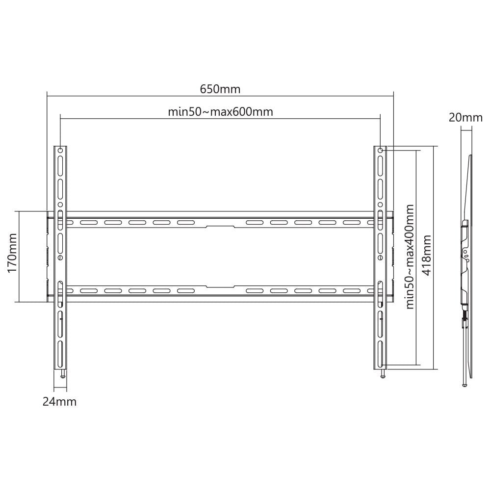 Кронштейн для телевизора Sbox PLB-2264F-2 (37-80|45kg|600x400) цена |  kaup24.ee