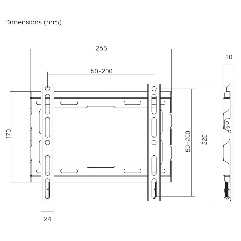 Sbox PLB-2222F-2 23-43" hind ja info | Teleri seinakinnitused ja hoidjad | kaup24.ee