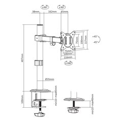 Sbox LCD-351/1-2 hind ja info | Monitori hoidjad | kaup24.ee