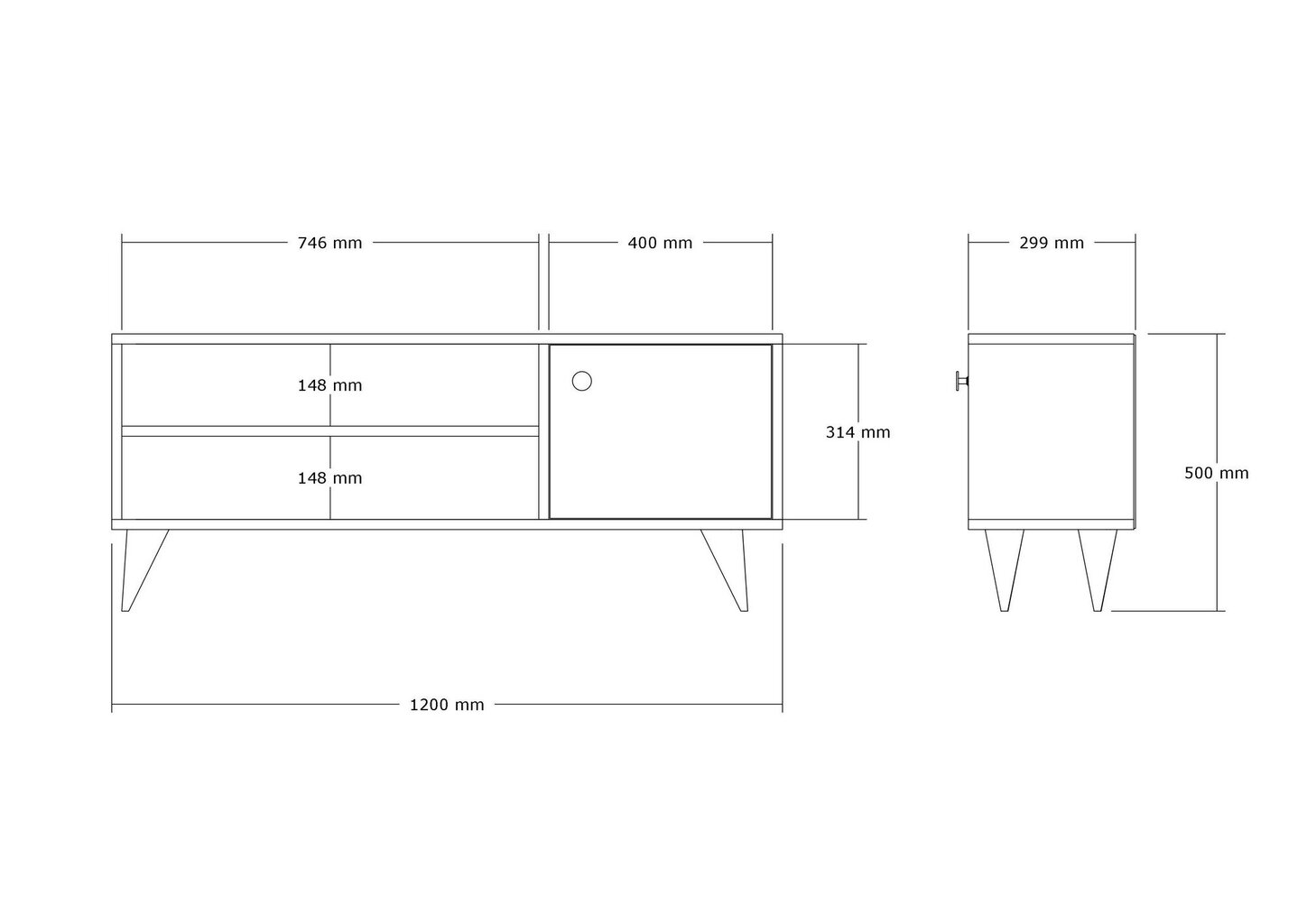 TV-laud, Asir, 120x50x29 cm, hall hind ja info | TV alused | kaup24.ee