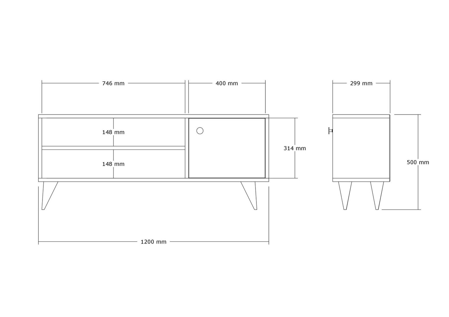 TV-laud, Asir, 120x50x29 cm, pruun hind ja info | TV alused | kaup24.ee