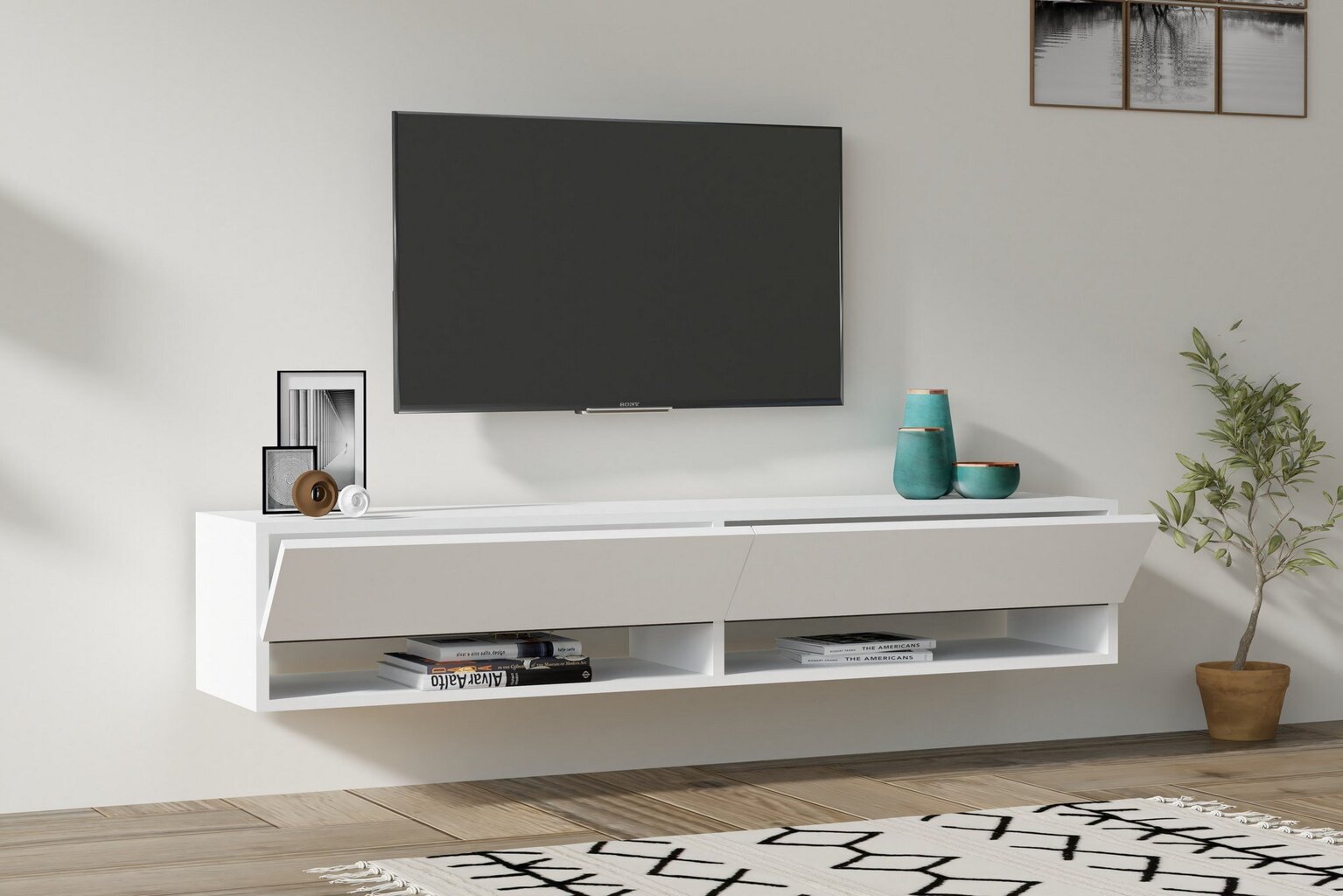 TV-üksus, Asir, 141x31x30 cm, valge цена и информация | TV alused | kaup24.ee