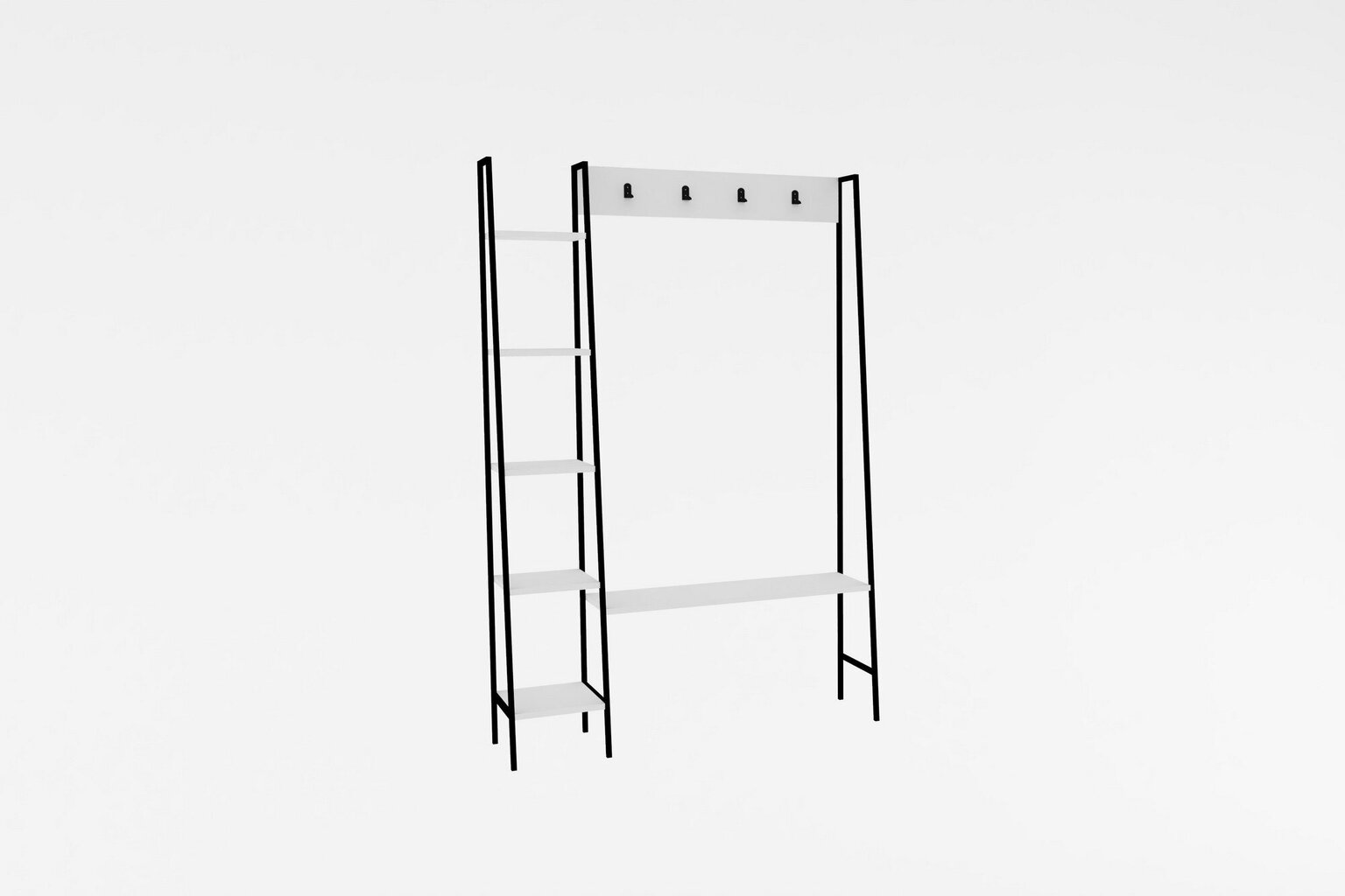 Esiku mööbel, Asir, 120x180x30 cm, valge hind ja info | Esikukomplektid | kaup24.ee