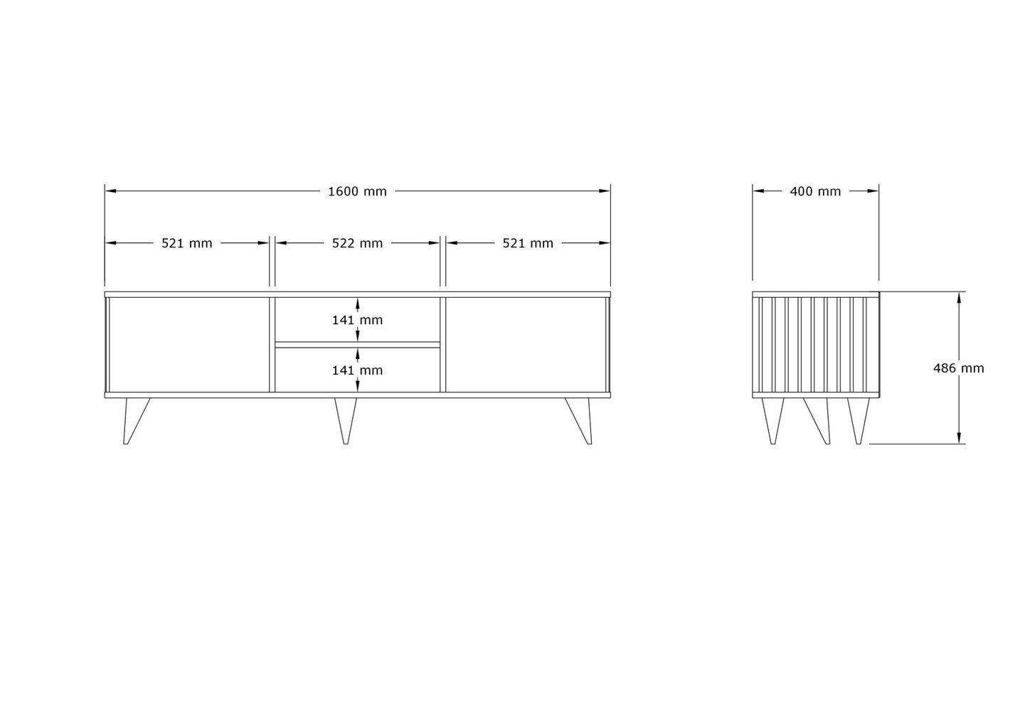 TV alus, Asir, 160x48,6x40 cm, pruun цена и информация | TV alused | kaup24.ee