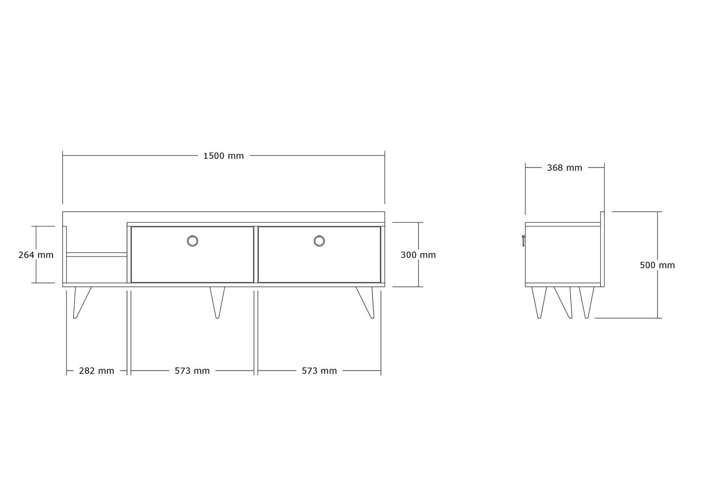 TV-alus, Asir, 150x50x36 cm, pruun hind ja info | TV alused | kaup24.ee