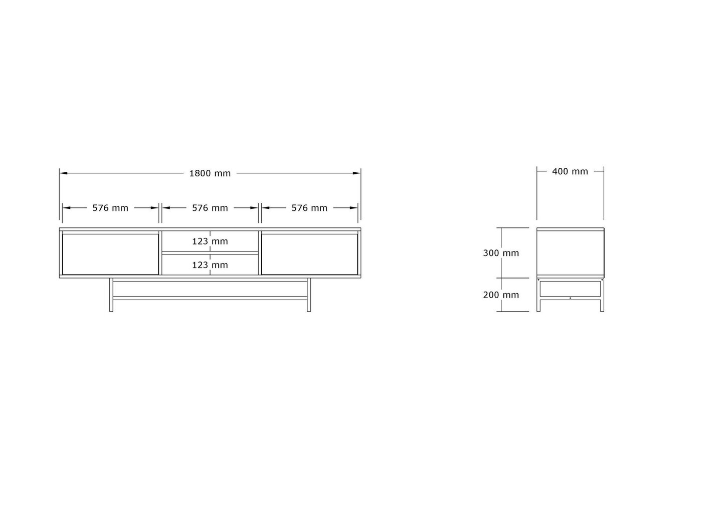 TV-alus, Asir, 180x50x40 cm, beež hind ja info | TV alused | kaup24.ee