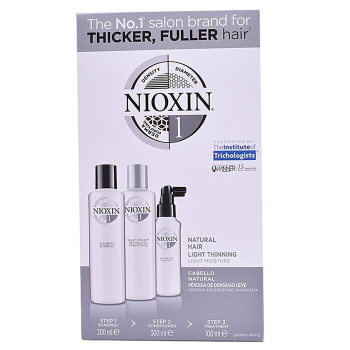 Tugevdav juuksehoolduse komplekt Nioxin Hair System 1: šampoon 300 ml + palsam 300 ml + seerum 100 ml hind ja info | Šampoonid | kaup24.ee