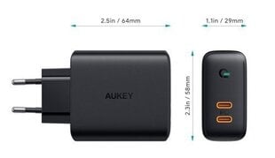 AUKEY PA-D2 зарядное устройство для мобильных устройств 36Вт Черный Для помещений цена и информация | Зарядные устройства для телефонов | kaup24.ee