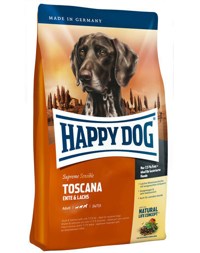 Kuivtoit väheaktiivsetele koertele Happy Dog Supreme Toscana, 4 kg hind ja info | Kuivtoit koertele | kaup24.ee
