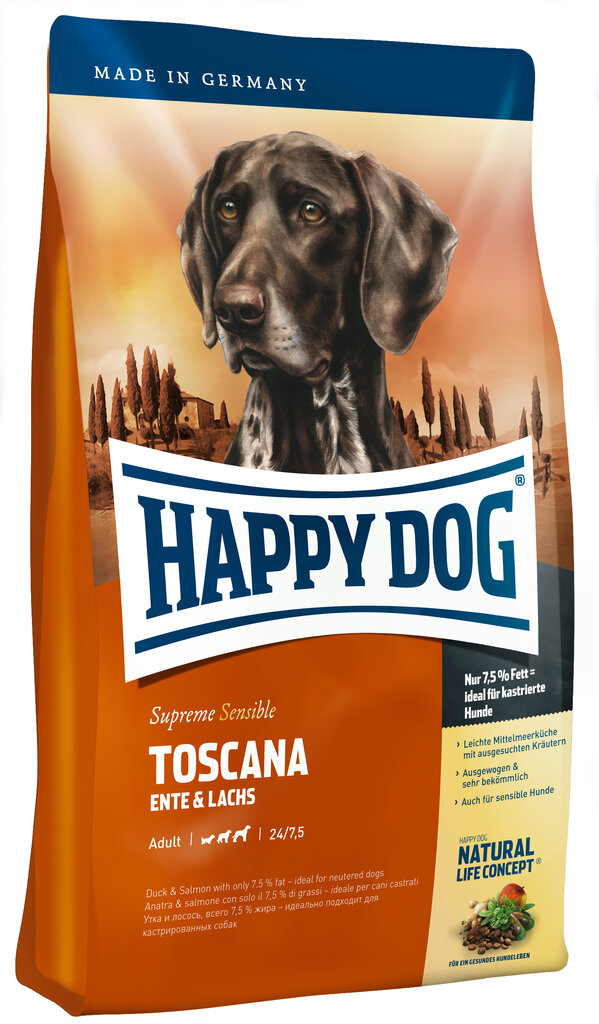 Kuivtoit väheaktiivsetele koertele Happy Dog Supreme Toscana, 4 kg цена и информация | Kuivtoit koertele | kaup24.ee