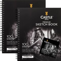 Блокнот Castle Art Supplies Sketchbook 100+100 22.9cm x 30.5cm, 90gsm цена и информация | Смягчает воду и защищает Вашу посудомоечную машину от извести. | kaup24.ee