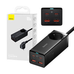 Сетевое зарядное устройство / блок питания Baseus GaN3 Pro 2xUSB + 2xUSB-C + AC, 100 Вт (черное) цена и информация | Зарядные устройства для телефонов | kaup24.ee