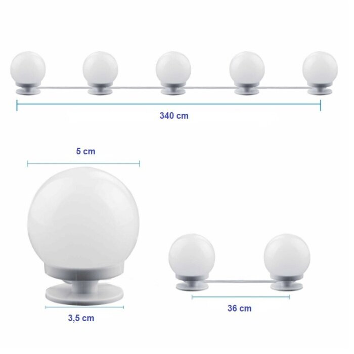 Peegel LED lambid 10 tk, USB ühendusega hind ja info | Süvistatavad ja LED valgustid | kaup24.ee