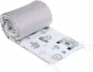 Мягкий чехол для кроватки Babymam 180х30 см, серый/белый цена и информация | Товары для безопасности детей дома | kaup24.ee