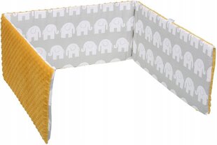 Мягкий чехол для кроватки Babymam 180х30 см, желтый/серый цена и информация | Товары для безопасности детей дома | kaup24.ee