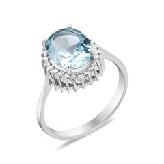 Серебряное кольцо с Sky топазами и цирконами цена и информация | Кольцо | kaup24.ee