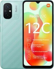 Xiaomi Redmi 12C, 64 GB, Dual SIM Green hind ja info | Telefonid | kaup24.ee