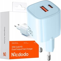 MCDODO NANO GaN USB/USB-C FAST CHARGER PD 33W цена и информация | Зарядные устройства для телефонов | kaup24.ee