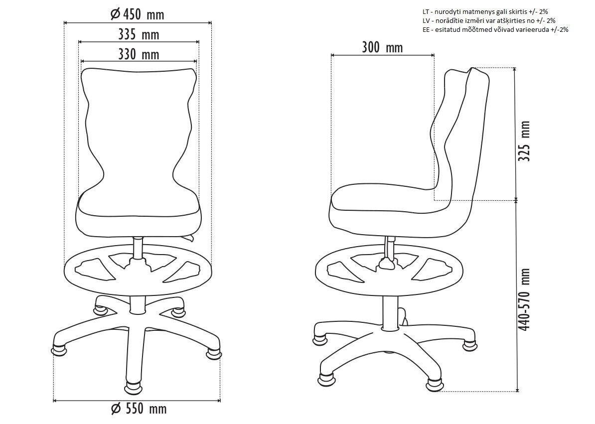 Laste tool Petit AB3, sinine/valge hind ja info | Kontoritoolid | kaup24.ee