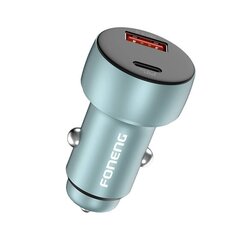 Foneng Car charger C18 - USB + Type C - PD 30W 3A with Type C to Lightning cable grey цена и информация | Зарядные устройства для телефонов | kaup24.ee