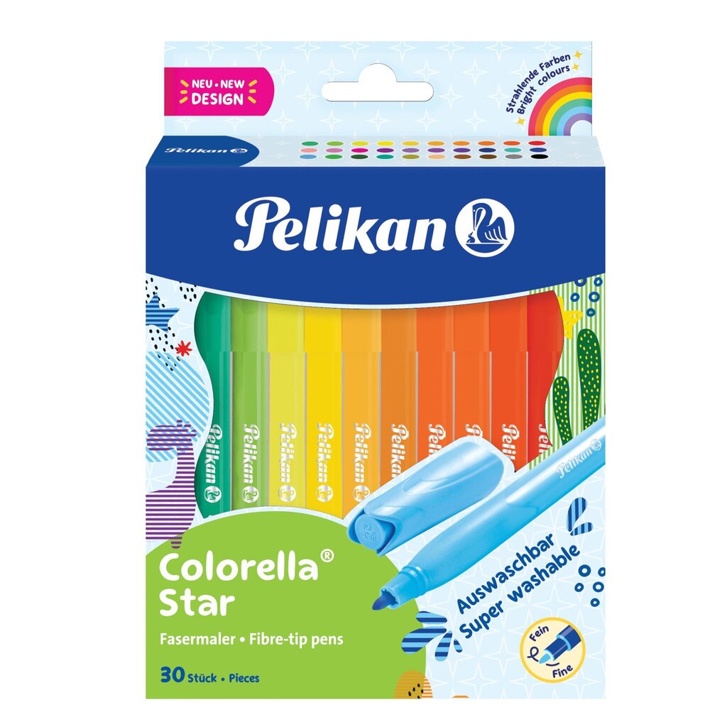 Viltpliiatsid Pelikan Colorella Star, 30 tk hind ja info | Kunstitarbed, voolimise tarvikud | kaup24.ee