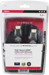 Vivanco, HDMI - HDMI, 5 m цена и информация | Кабели и провода | kaup24.ee