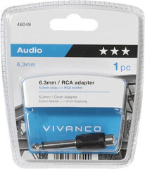 Адаптер Vivanco 6.3мм - RCA (46049) цена и информация | Адаптеры и USB-hub | kaup24.ee