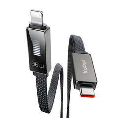 Cable Mcdodo CA-4960 USB-C to Lightning with display 1.2m (black) цена и информация | Кабели для телефонов | kaup24.ee