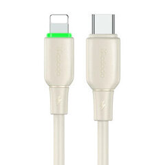 Cable USB-C do Lightning Mcdodo CA-4760 with LED light 1.2m (beige) цена и информация | Кабели для телефонов | kaup24.ee