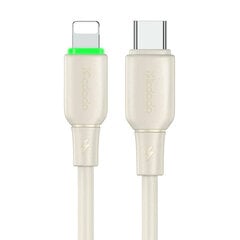 Cable USB-C do Lightning Mcdodo CA-4760 with LED light 1.2m (beige) цена и информация | Кабели для телефонов | kaup24.ee