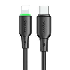 Cable USB-C do Lightning Mcdodo CA-4761 with LED light 1.2m (black) цена и информация | Кабели для телефонов | kaup24.ee