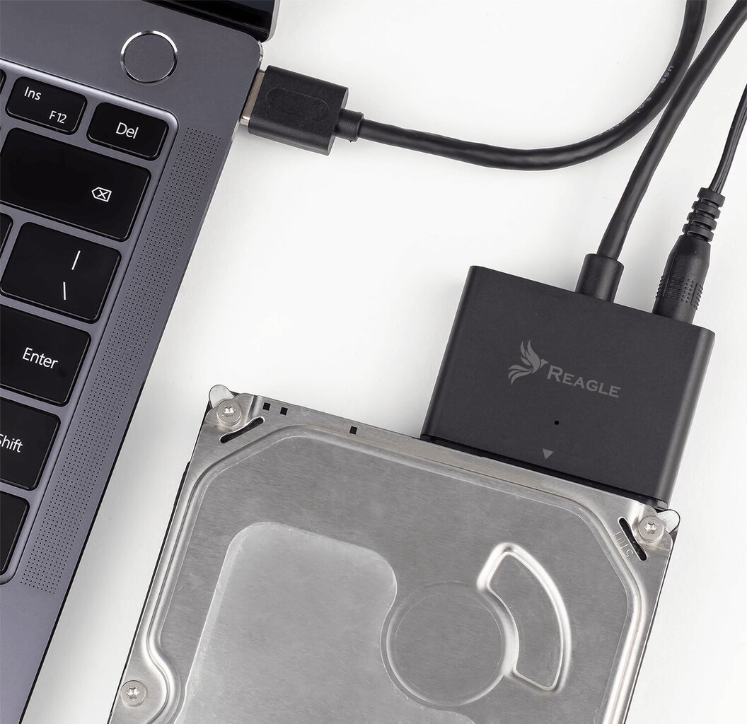 Adapter USB 3.1 SATA 3.5" 2.5" HDD SSD toiteallikas hind ja info | USB jagajad, adapterid | kaup24.ee